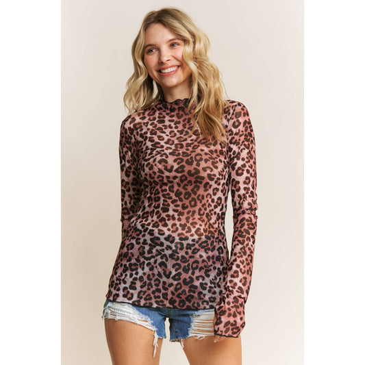 Cheetah print lace top