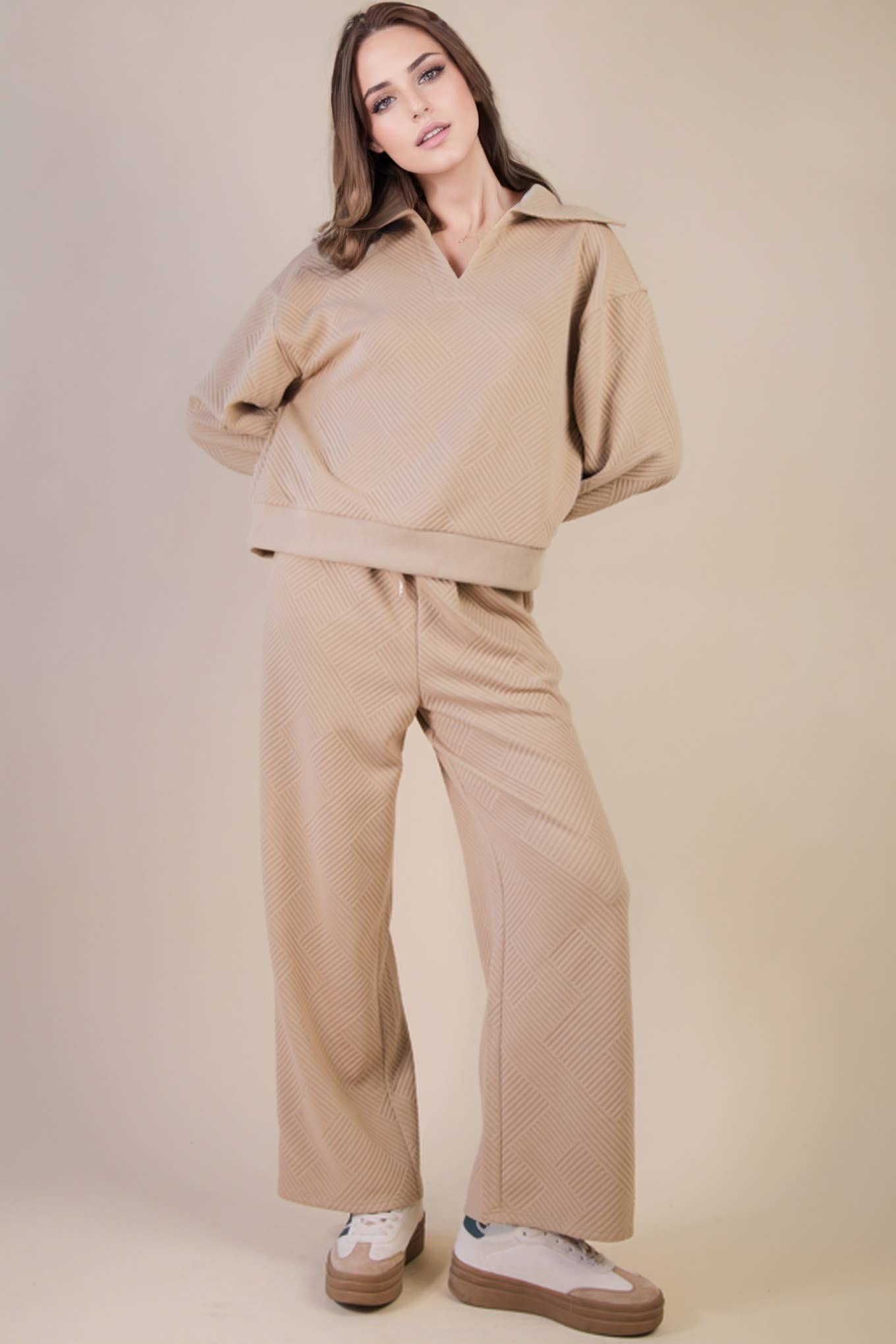 Textured Comfy Top & Pants Set