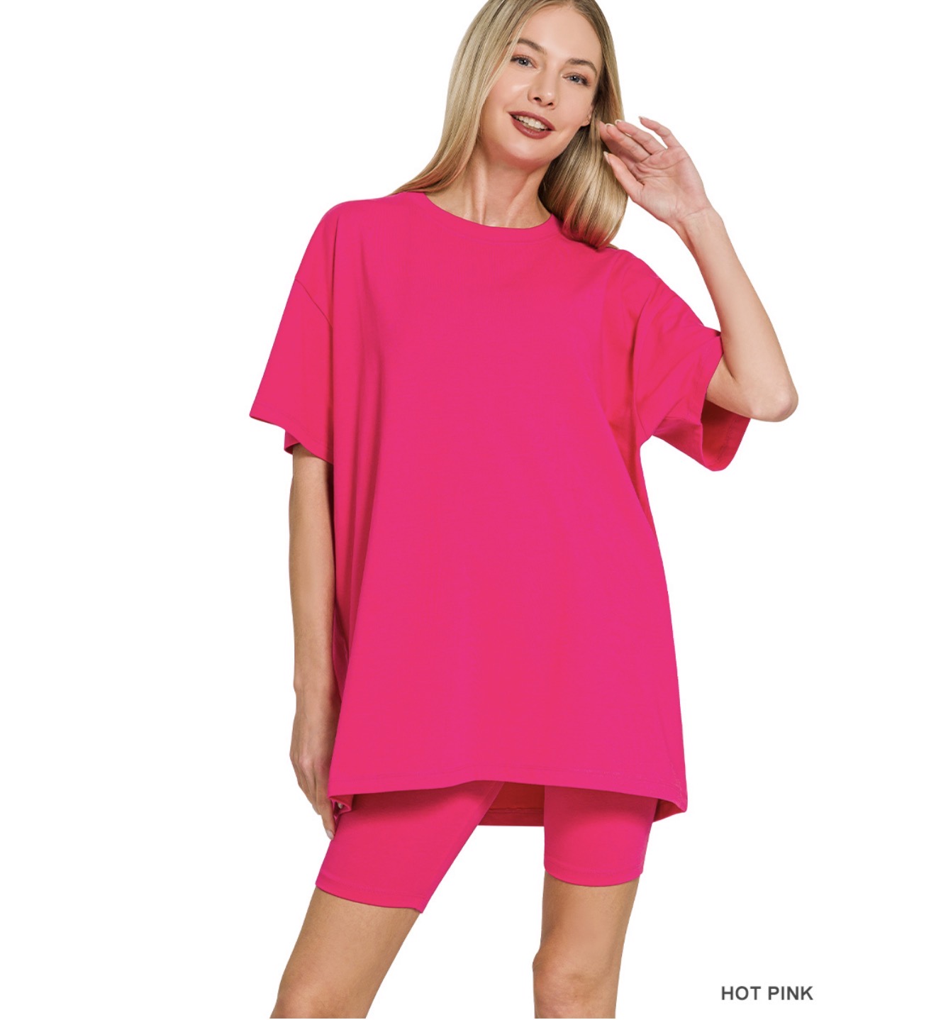Cotton Biker Set | Hot Pink