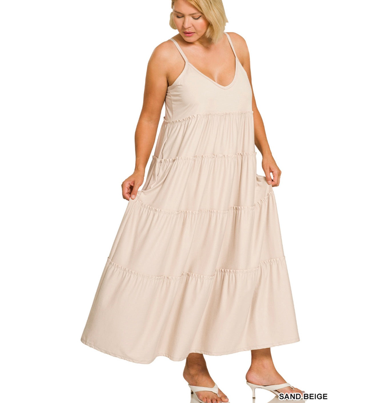 Tiered Maxi - sand beige | Curvy