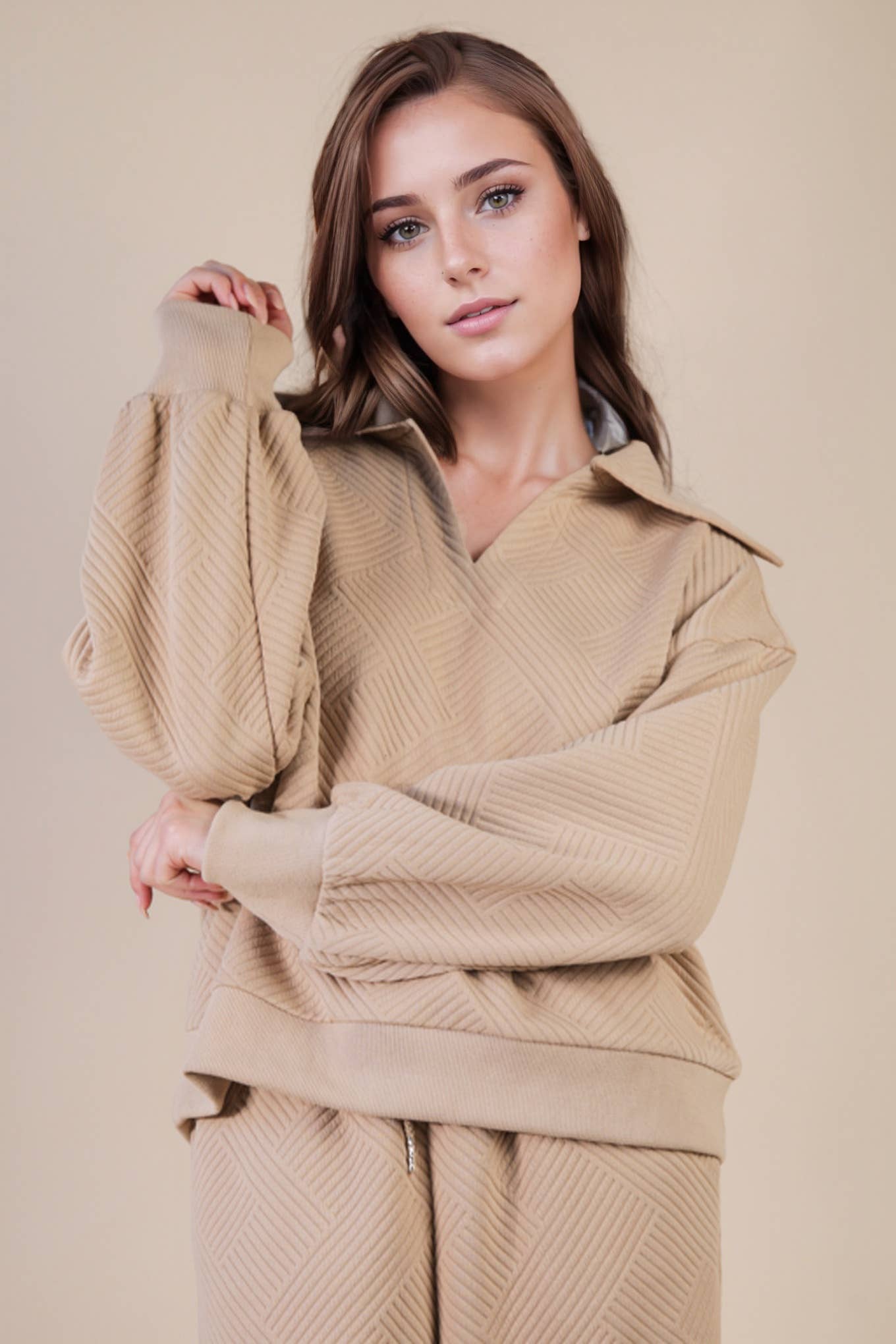 Textured Comfy Top & Pants Set