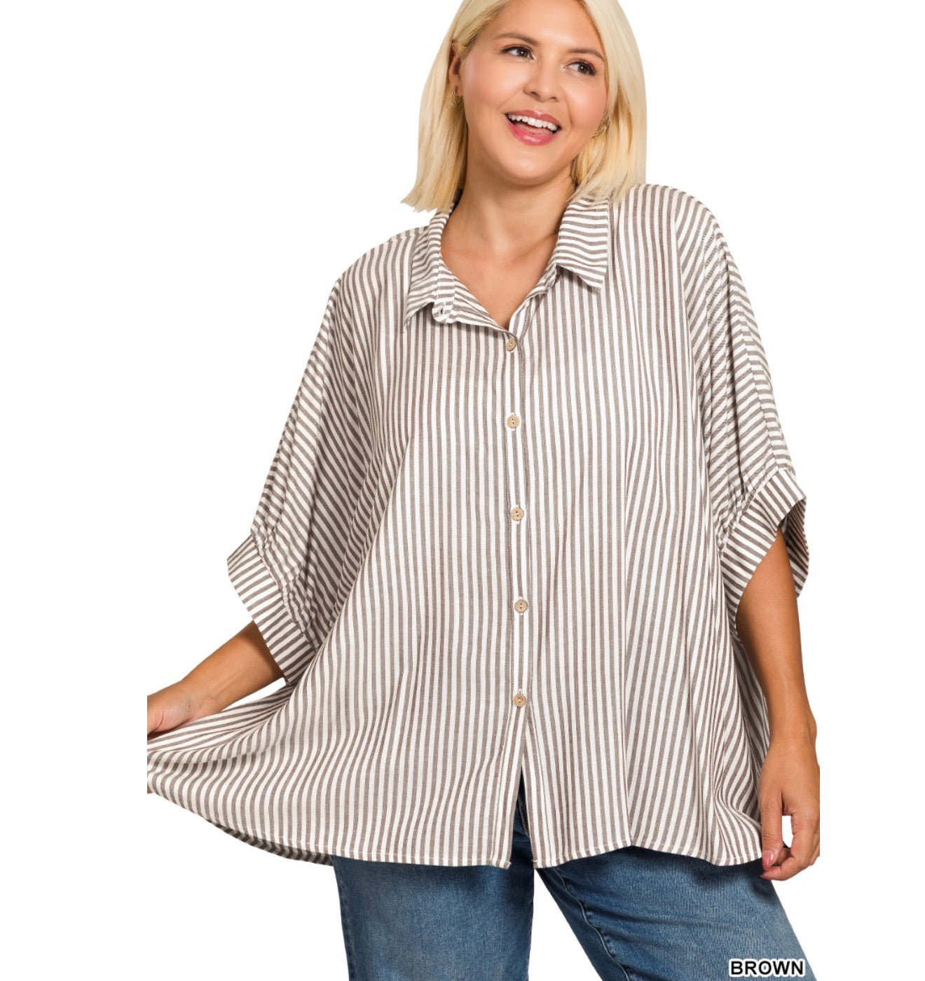 Oversized Striped Tee | Curvy