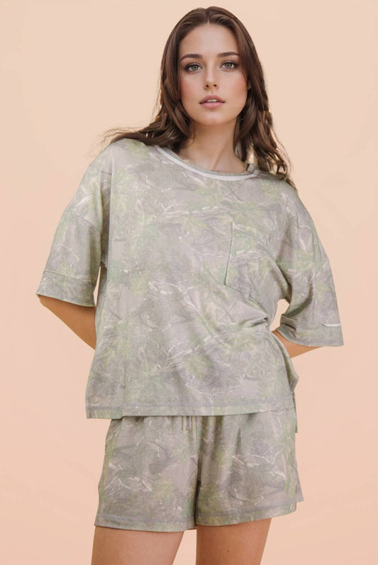 Camo Top & Shorts Set