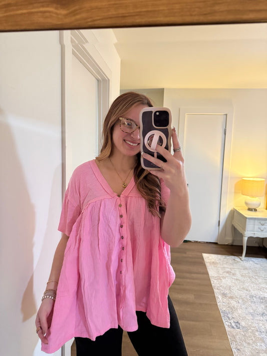 Oversized Top | Pink