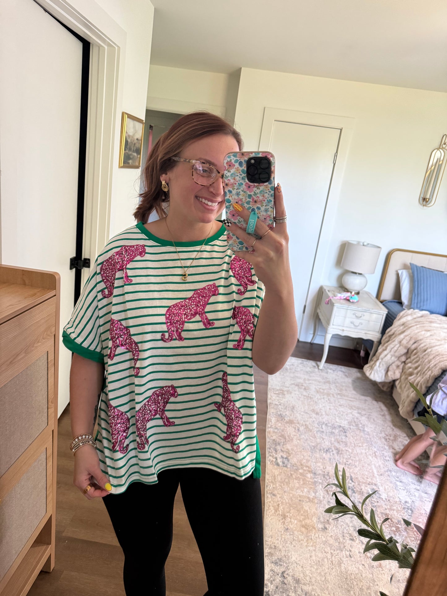Striped Leopard Top