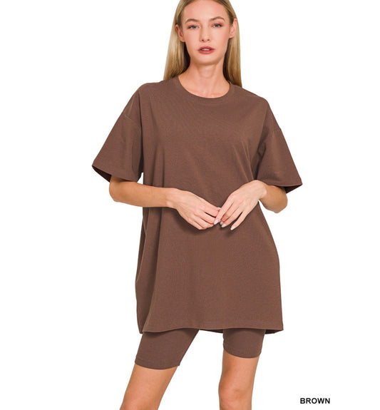 Cotton Biker Set | Brown