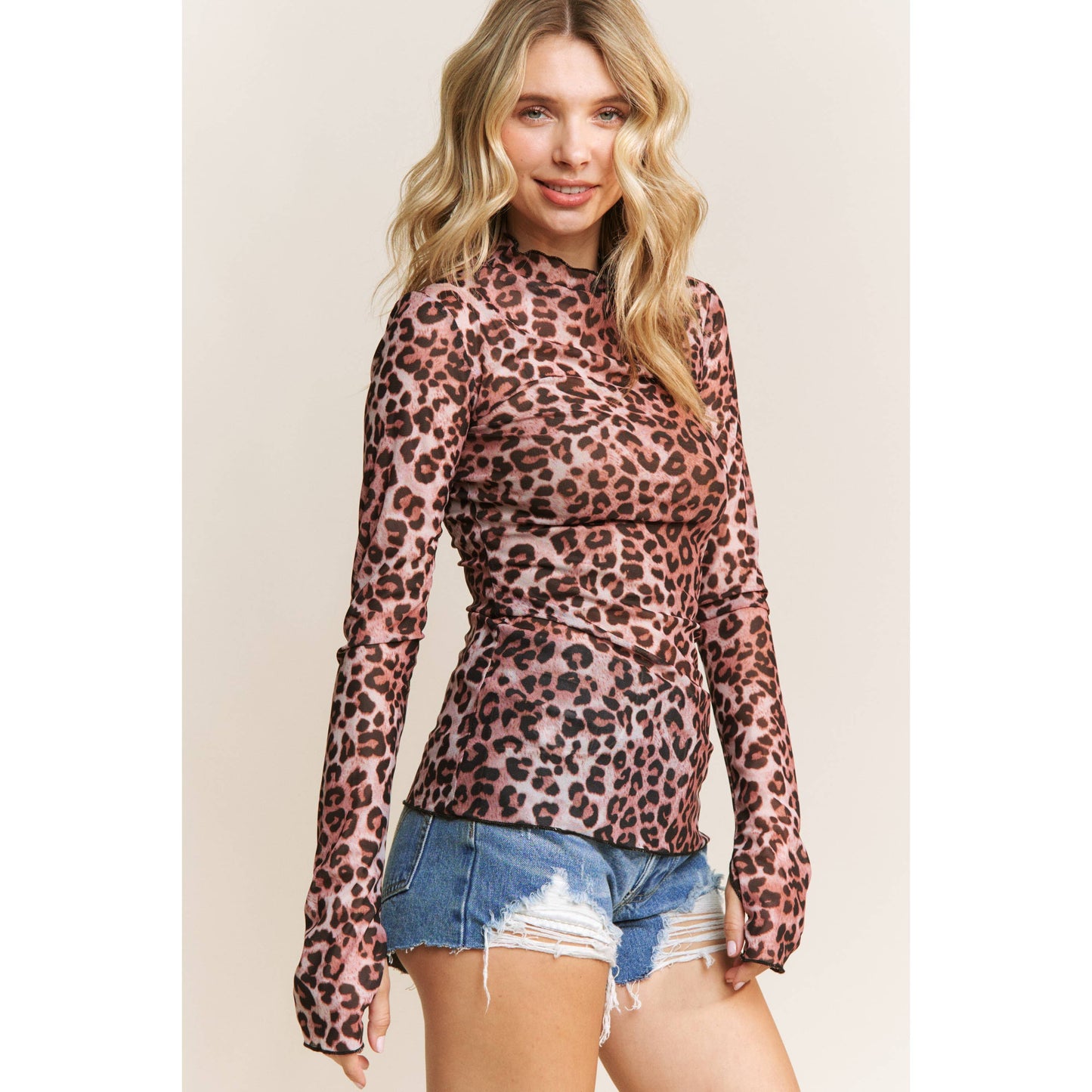 Cheetah print lace top