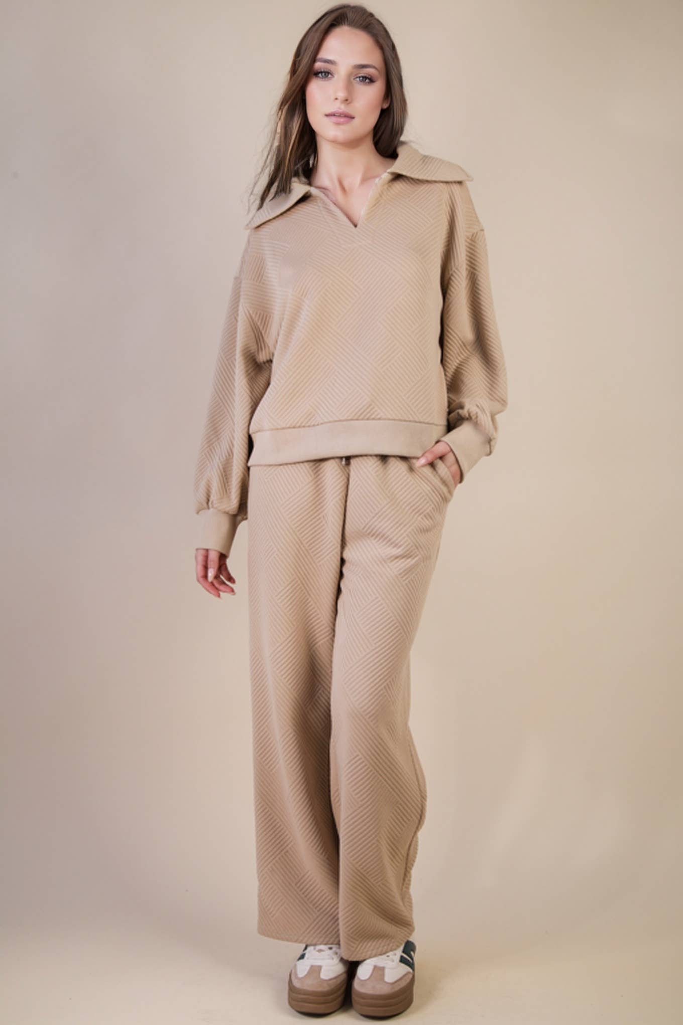 Textured Comfy Top & Pants Set