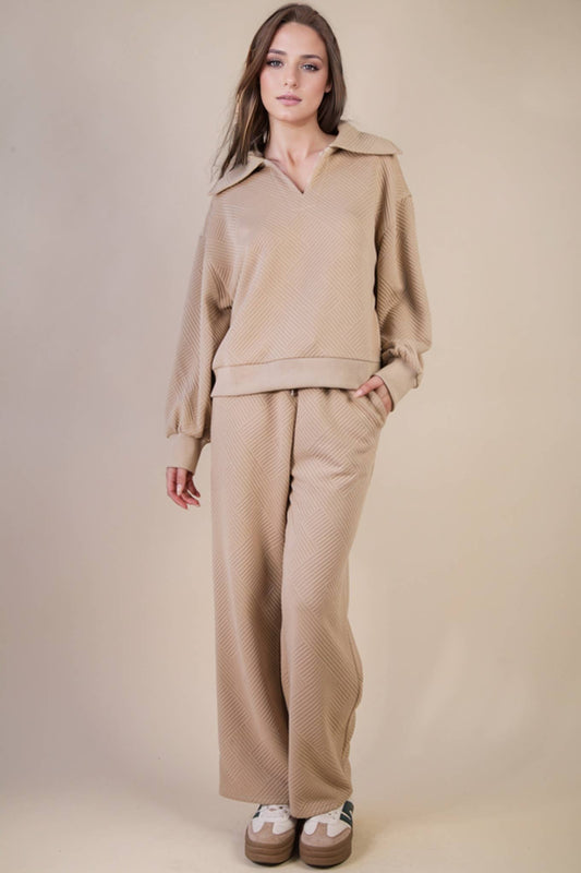 Textured Comfy Top & Pants Set